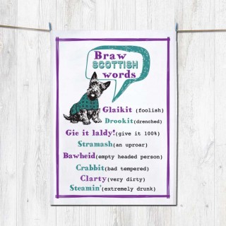 Braw S Words Tea Towel+Tag product image