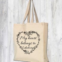 My Heart Belongs Gusset Cotton Bag