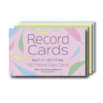 Plain Coloured Record Cards 5x3