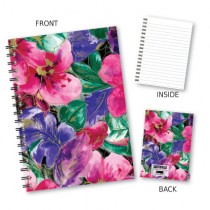 Large Pink Floral Wiro Noteboo