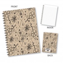 Floral Outline Wiro Notebook