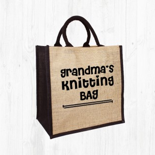 Grandma's Knitting Jute Bag product image