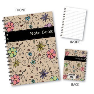 Foral & Black Strip Wiro Noteb product image