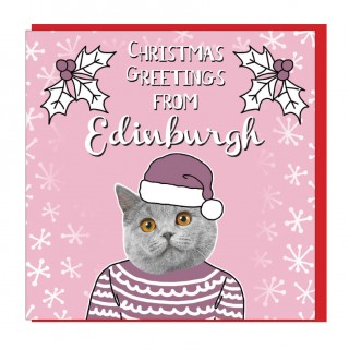 Personalise- Textured Pastel Cat Card product image