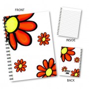 Red Flower Pattern Notebook